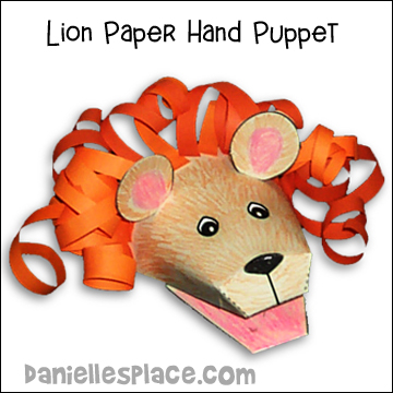 Lion Paper Hand Puppet Craft for Children