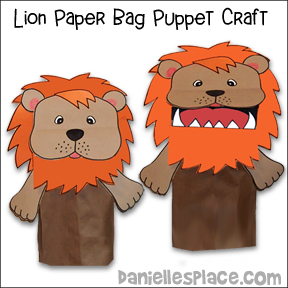 Lion Paper Bag Puppets