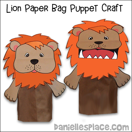 Lion Paper Bag Puppet Craft for Children