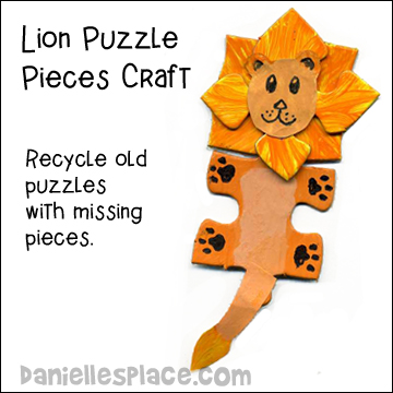 Lion Puzzle Piece Craft