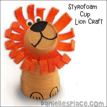 Styrofoam Cup Lion Craft for Kids