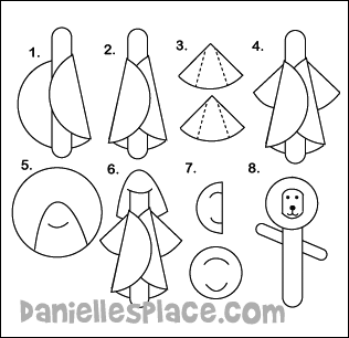 Shepherd and Sheep Cupcake Liner Craft Diagram from www.daniellesplace.com