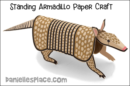Standing Armadillo Paper Craft