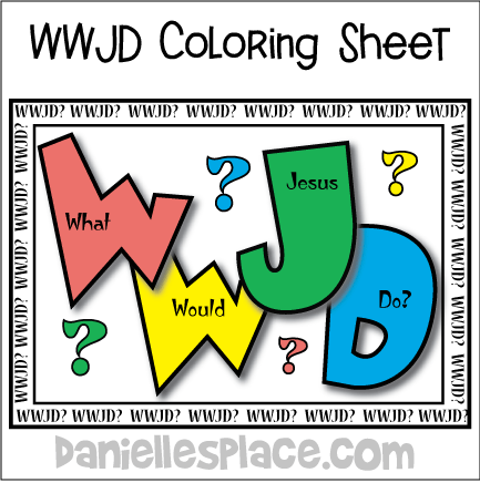 wwjd coloring sheet for Sunday School