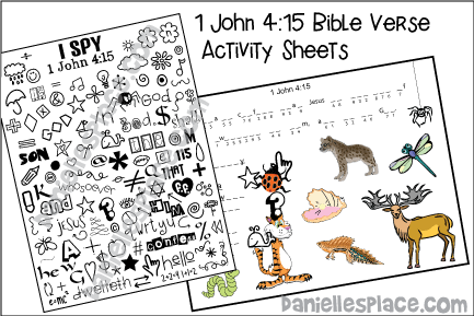 1 John 4:15 Bible Verse Review Activities
