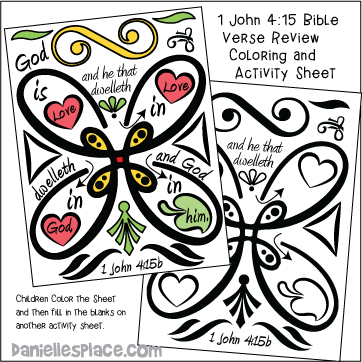 1 John 4:15 Bible Verse Activity Sheet