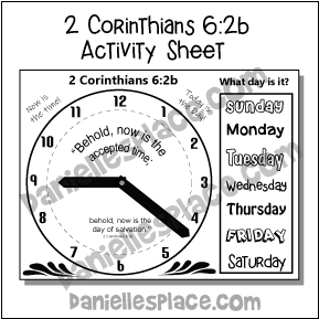 2 Corinthians 6:2 Bible Verse Activity Sheet