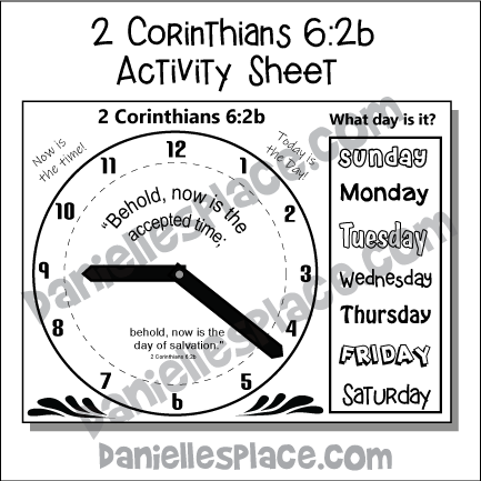 2 Corinthians 6:2 Bible Verse Activity Sheet
