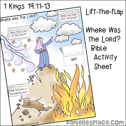 Lift-the-flap Elijah - Where is God Bible Activity Sheet for Children