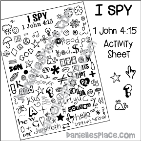 1 John 4:15 - "I Spy" Bible Verse Review Activity