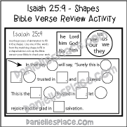 Isaiah 25:9 Bible Verse Review Activity Sheet