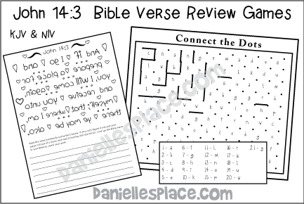 John 14:3 Bible Verse Review Games and Activities for Children
