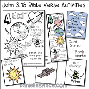 John 3:16 Bible Verse Review Activities