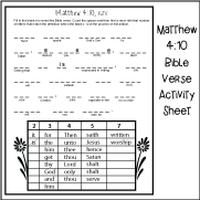 Matthew 4:10 Activity Sheet