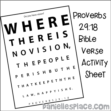 Proverbs 2918 Bible Verse Review Eye Chart Activity Sheet