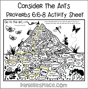Anthill Bible Verse Review Activity Sheet