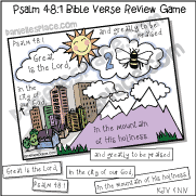 Psalm 48:1 Bible Verse Review Sheet - Great is the Lord