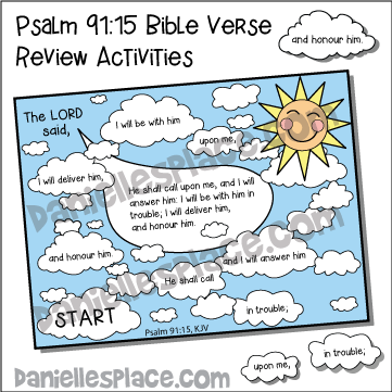 Psalm 91:15 Bible Verse Review Printable Game