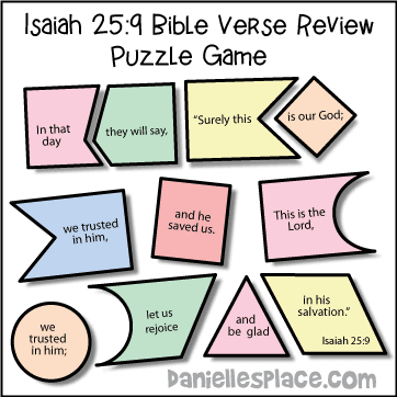 Isaiah 25:9 Puzzle  Bible Verse Review Game