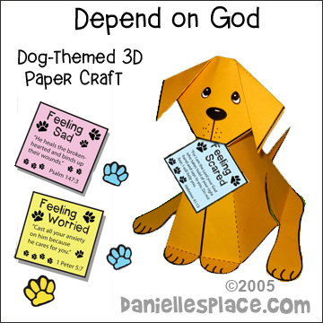 3D Dog Craft - Depend on God Bible Craft for Children