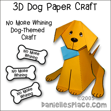 3D Dog - No More Whining Craft and Learning Activity