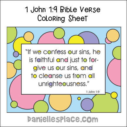 1 John 1:9 Bible Verse Activity Sheet