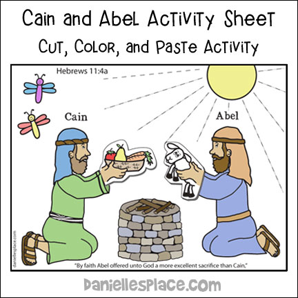Cain and Abel Cut and Paste Activity Sheet for Sunday School