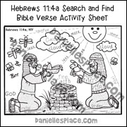 Hebrews 4:11a Search and Find Bible Verse Activity sheet