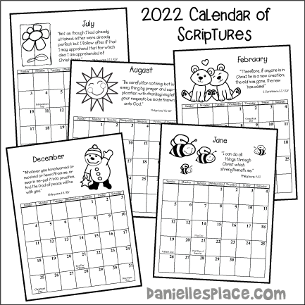 2022 Calendar of Scriptures for Children