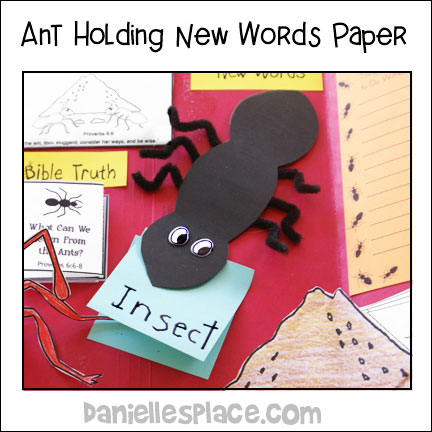 New Words Ant Paper Craft and Learning Activity