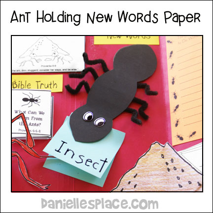 New Words Ant Paper Craft and Learning Activity