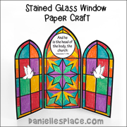Stained Glass Windo Triptych paper Craft