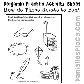 Benjamin Franklin Printable Activity Sheet from www.daniellesplace.com